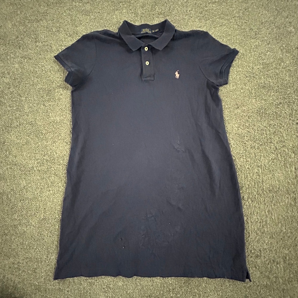 Polo Ralph Lauren Polo Dress Womens XL Navy Blue Mesh Mini Short Sleeve Fair